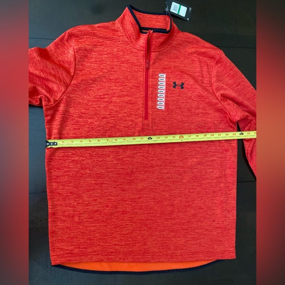 NWT Under Armour Men's Armour Fleece 1/2 Zip Pullover - Red - Picture 11 of 14